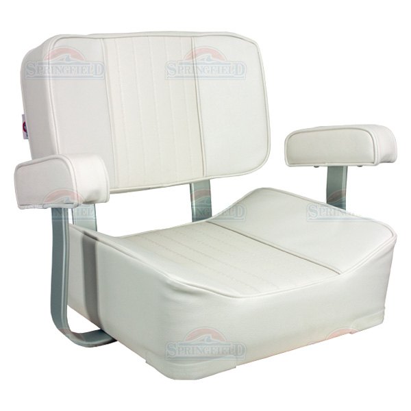  Springfield Marine® - Deluxe Captain’s 19" H x 24" W x 20" D White Boat Seat with Armrests
