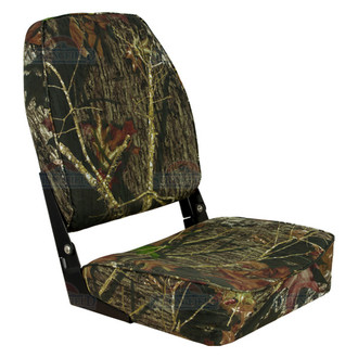 Springfield Marine® - 21.5" H x 16" W x 15.5" D Mossy Oak Break Up High Back Folding Boat Seat