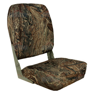 Springfield Marine® - 21.5" H x 16" W x 15.5" D Mossy Oak Duck Blind High Back Folding Boat Seat