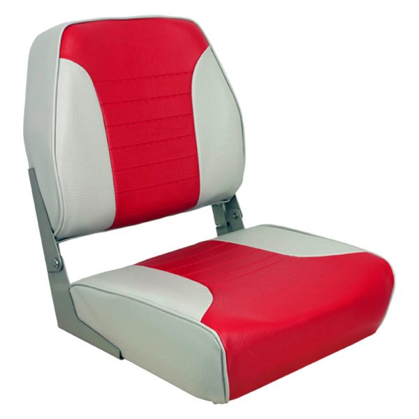  Springfield Marine® - Economy 19" H x 16" W x 15.5" D Gray/Red Folding Boat Seat