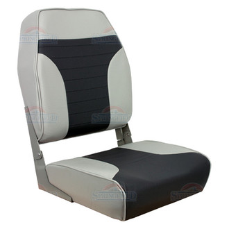 Springfield Marine® - 21.5" H x 16" W x 15.5" D Gray/Charcoal High Back Folding Boat Seat