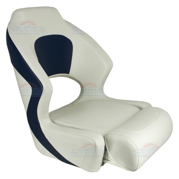  Springfield Marine® - Deluxe Sport 24.5" H x 15" W x 20" D Blue/White Flip-Up Boat Seat
