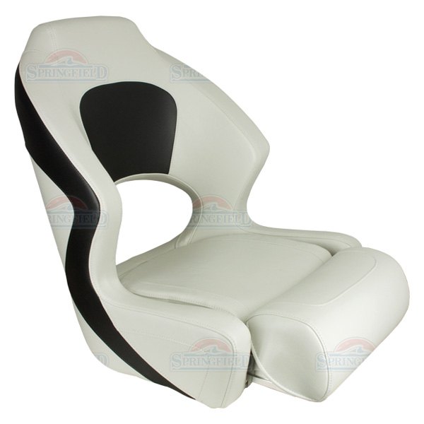  Springfield Marine® - Deluxe Sport 24.5" H x 15" W x 20" D Charcoal/White Flip-Up Boat Seat