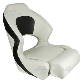 Springfield Marine® - Deluxe Sport 24.5" H x 15" W x 20" D Charcoal/White Flip-Up Boat Seat