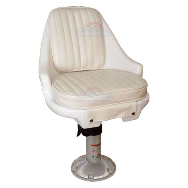  Springfield Marine® - Newport Economy 18" H x 20" W x 15" D White Molded Boat Seat with Adjustable Pedestal & Seat Mount