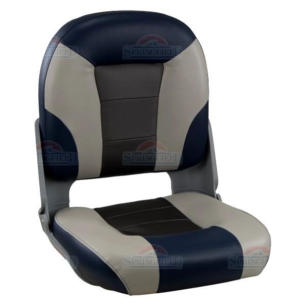  Springfield Marine® - Skipper Premium 24" H x 18" W x 17.5" D Gray/Blue Folding Boat Seat