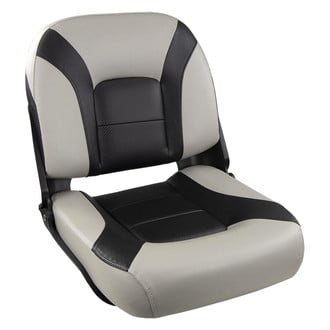 Springfield Marine® - Skipper Premium 20" H x 18" W x 17.5" D Charcoal/Gray Low Back Folding Boat Seat