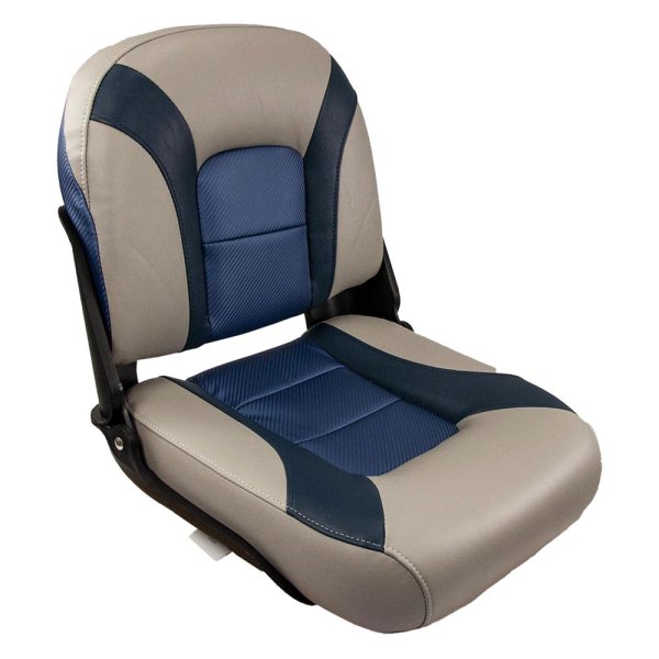  Springfield Marine® - Skipper Premium 20" H x 18" W x 17.5" D Charcoal/Blue Low Back Folding Boat Seat