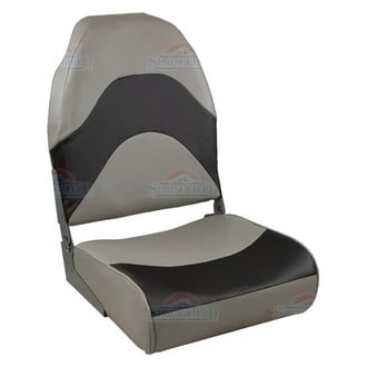 Springfield Marine® - Premium Wave 23.25" H x 16.5" W x 16.5" D Gray/Charcoal Folding Boat Seat
