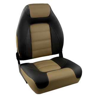 Springfield Marine® - OEM Medium Series 24" H x 16" W x 15.5" D Charcoal/Tan Folding Boat Seat
