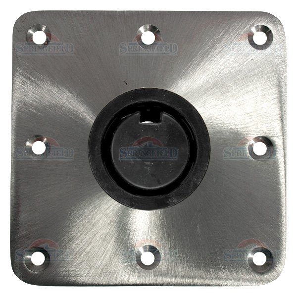  Springfield Marine® - Plug-In™ 7" L x 7" W Satin Stainless Steel Square Base for 2-3/8" D Post