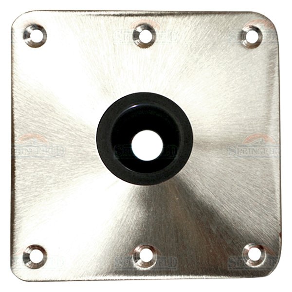  Springfield Marine® - Spring-Lock™ 7" L x 7" W Satin Stainless Steel Square Base with Nylon Bushing for 1-3/4" D Post