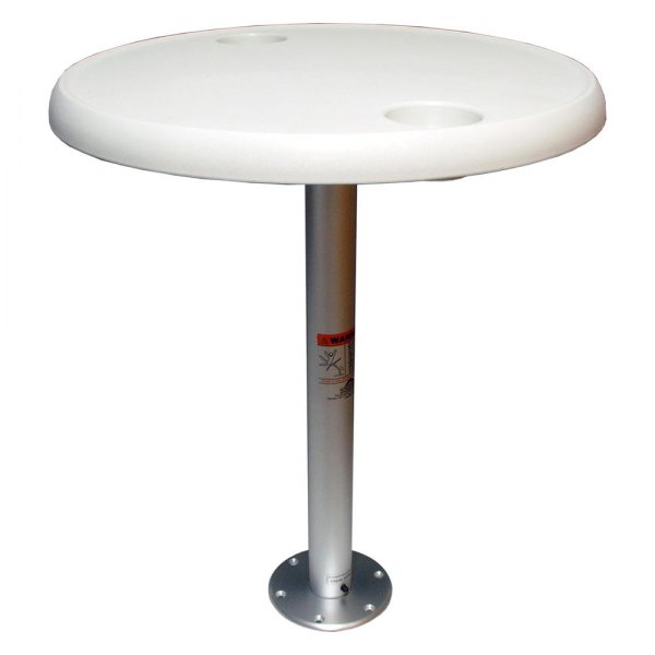 Springfield Marine® - 24" O.D.x 27" H Stowable Round Table Kit with Flush Mount Base