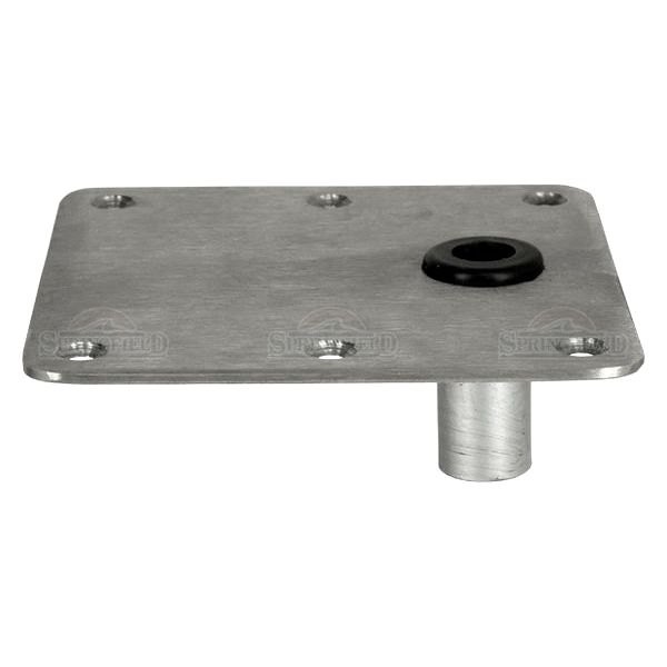  Springfield Marine® - KingPin™ 7" L x 7" W Satin Stainless Steel Square Base with Nylon Bushing for 1-3/4" D Post, Bulk