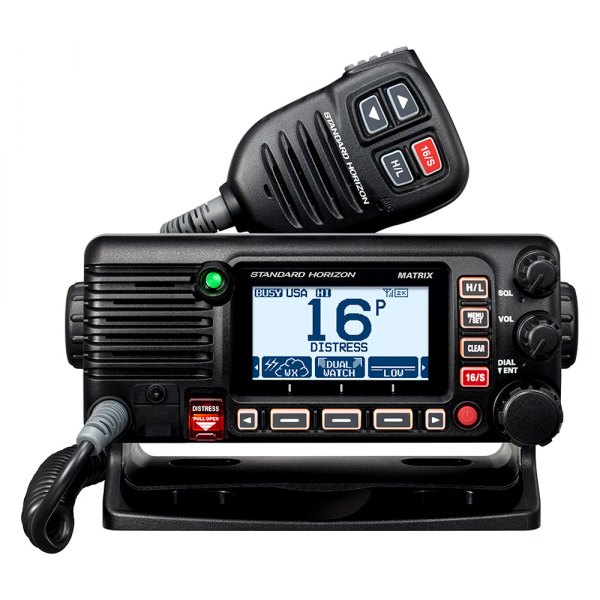 Standard Horizon® - Matrix GX2400 25W RF/30W Hailer Black Fixed Mount VHF Radio