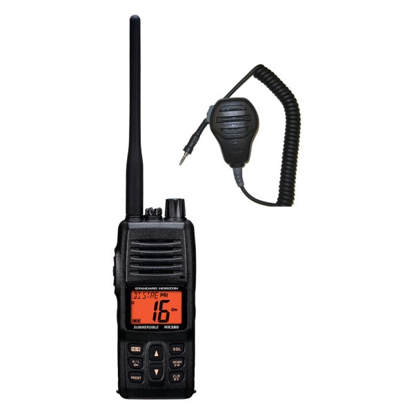Standard Horizon® - HX380 5W RF Black Handheld VHF Radio with MH-73A4B Microphone