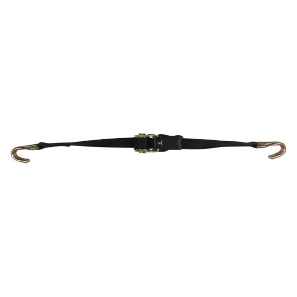 Star Brite® - 12' L x 1" W Black Nylon Ratchet Tie-Down Strap with "J" Hook End