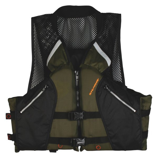 Stearns® 2000013796 - Comfort Series Dark Green Mesh Collared Angler Life  Vest