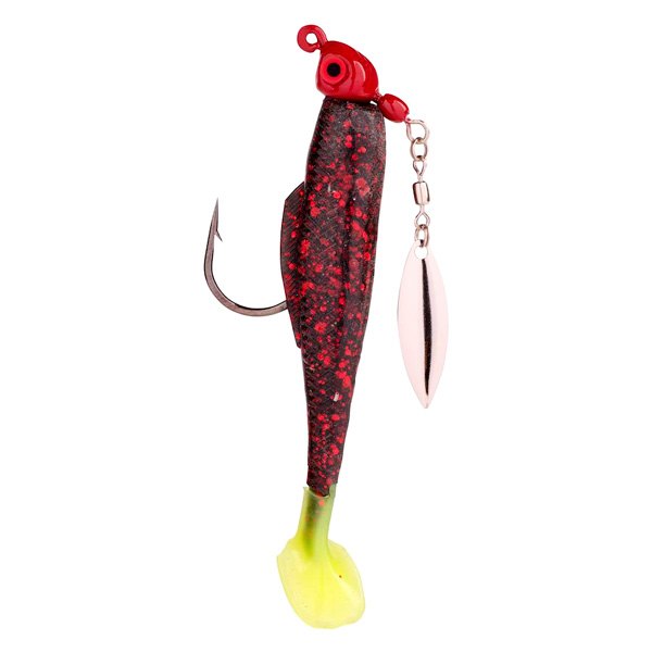 Strike King® - Speckled Trout Magic 1/4 oz. Black Neon Chartreuse Tail/Red Head Jig Head