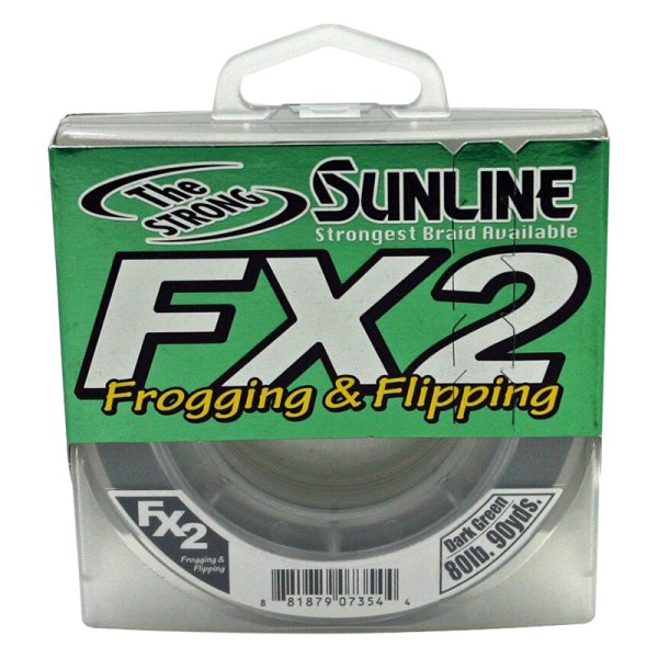 Sunline® 63039844 - FX2 125 yd 80 lb Dark Green X8 Braided Fishing