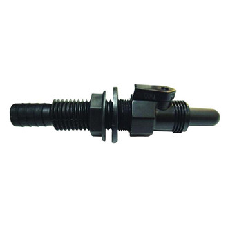 T-H Marine® - Black Straight Fixed Flange Aerator Spray Head with Shut-Off