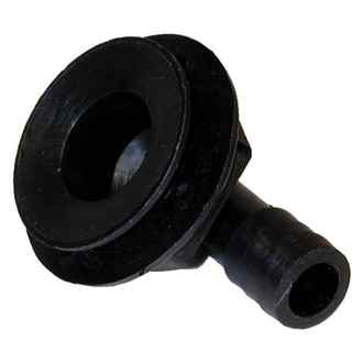 T-H Marine® - 1-3/8" Black 90° Angled Concaive Head Drain