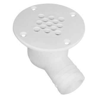 T-H Marine® - 2-1/2" 90° White Cockpit Scupper Drain for 1-1/2" Hose