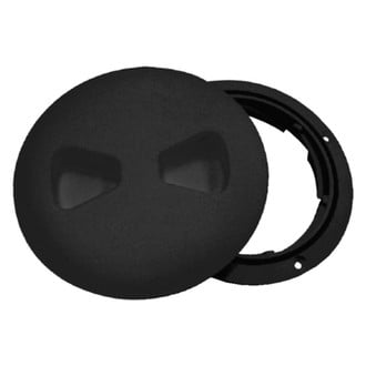 T-H Marine® - 8" O.D. x 5-7/8" I.D. Black Low Profile Twist-Out Deck Plate with Textured Lid
