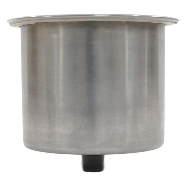 T-H Marine® - 3-1/2" D Stainless Steel No Step Cup Holder with Rubber Insert