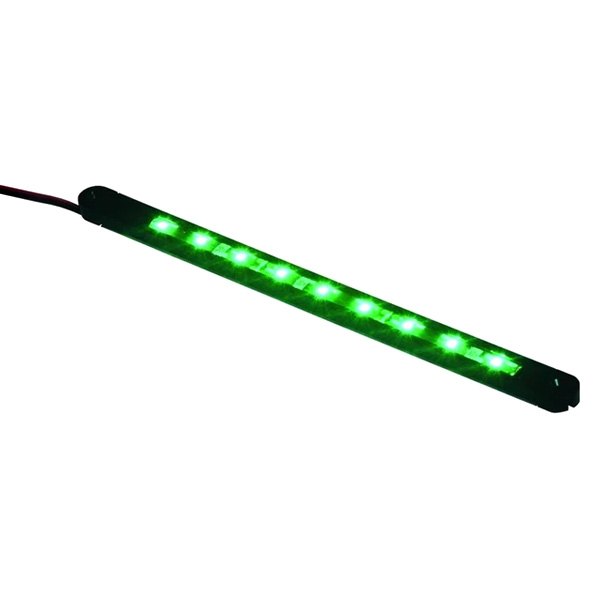 T-H Marine® - 8"L 12V DC Green Surface Mount LED Light Bar with Track
