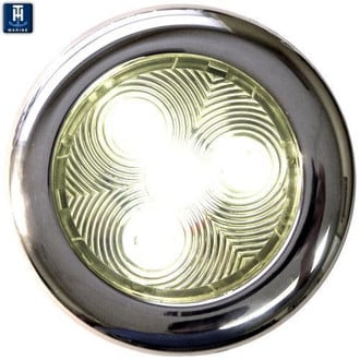 T-H Marine® - 3"D 12V DC Polished Stainless Steel Surface Screw Mount LED Courtesy Light