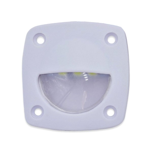 T-H Marine® - 2.25"L x 2.25"W 12V DC White Recessed Screw Mount Companion Way Exposed Fasteners LED Courtesy Light