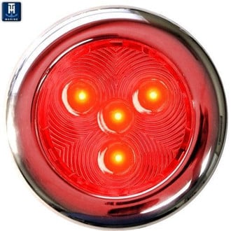 T-H Marine® - 3"D 12V DC Red Surface Screw Mount LED Courtesy Light