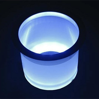 T-H Marine® - 3-1/2" D Stainless Steel Rim Drink Holder with White LED Light