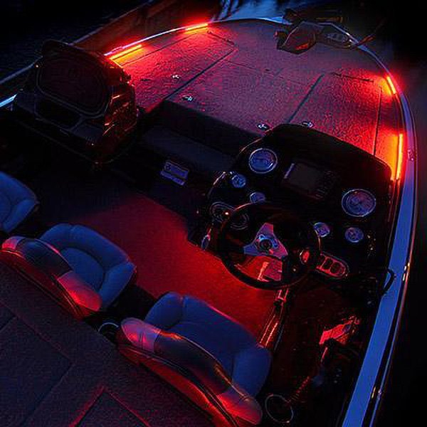T-H Marine® - Blue Water LED™ Night Blaster 12V DC Amber Surface Mount Deck LED Strip Light Kit