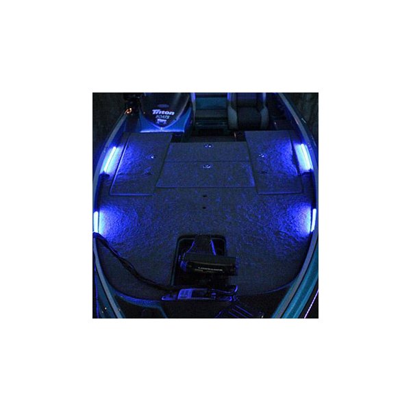 T-H Marine® - Blue Water LED™ 12" & 8"L 12V DC Blue Surface Mount Deck LED Strip Light Kit