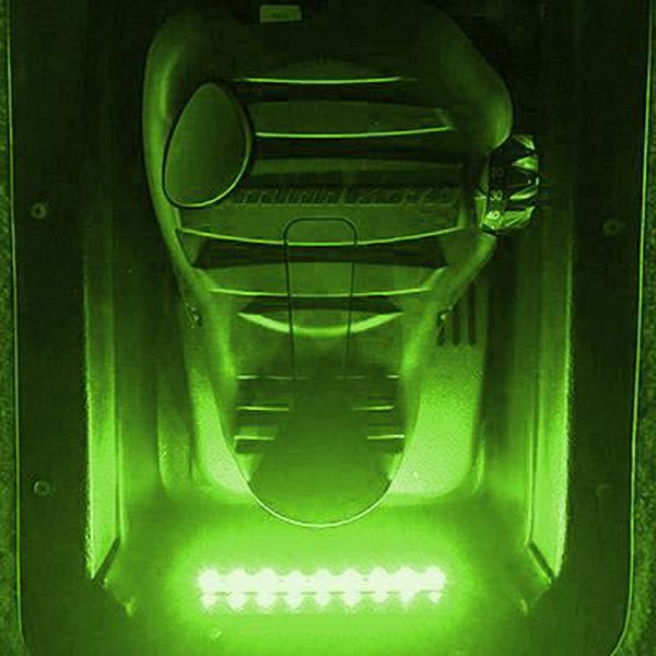 T-H Marine® - Blue Water LED™ 8"L 12V DC Green Surface Mount Trolling Motor Recess LED Strip Light Kit