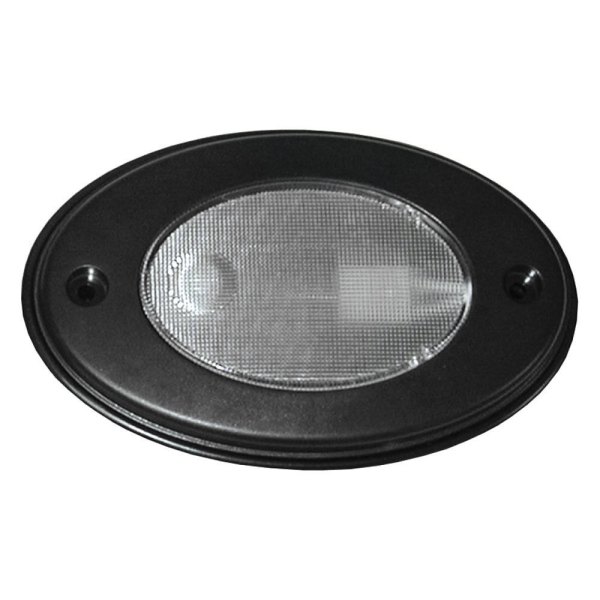T-H Marine® - 5"L x 3.12"W 12V DC White Surface Mount Incandescent Courtesy Light with Black Mounting Ring