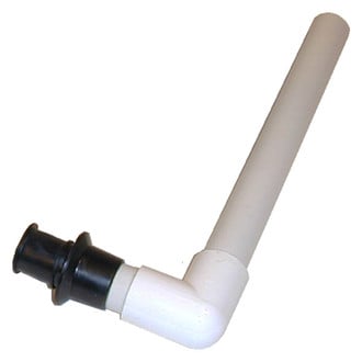 T-H Marine® - 12" L x 7/8" D 90° Push In Live Well Overflow Drain Tube