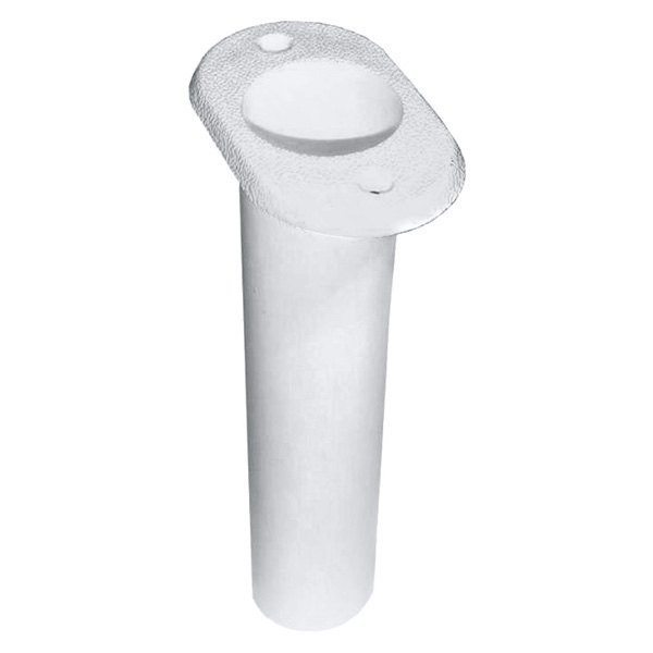 T-H Marine® - 90° 8-3/4" L 1-7/8" I.D. White Plastic Flush Mount Flat Top Rod Holder