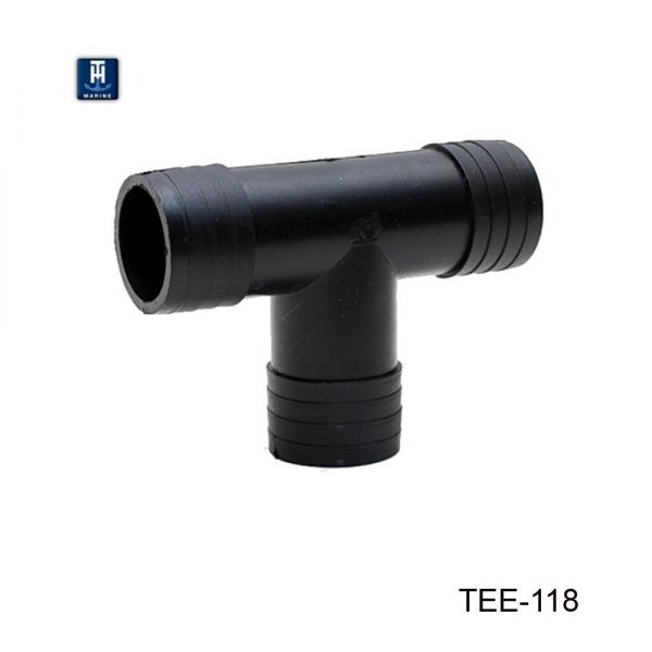 T-H Marine® - 1-1/8" Hose I.D. Plastic Black Tee Fitting