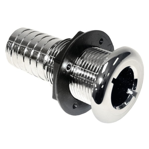 T-H Marine® - 1-3/8" Hole Plastic Chrome Plated Thru-Hull Fitting for 1-1/8" D Hose, Packaged