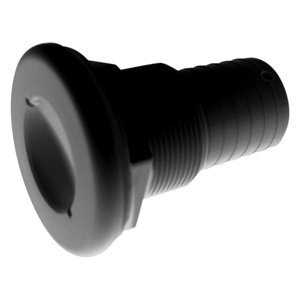 T-H Marine® - 2" Hole Plastic Black Thru-Hull Fitting for 1-1/2" D Hose, Packaged