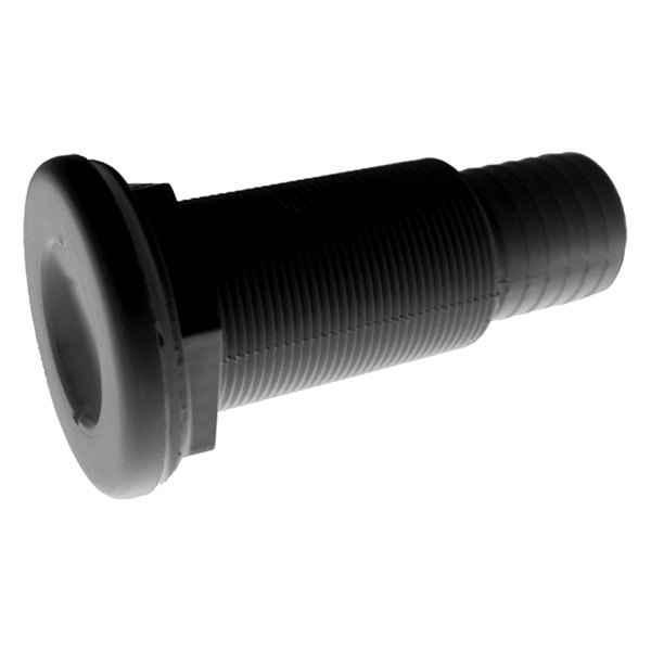 T-H Marine® - 2" Hole Plastic Black Thru-Hull Fitting for 1-1/2" D Hose, Packaged