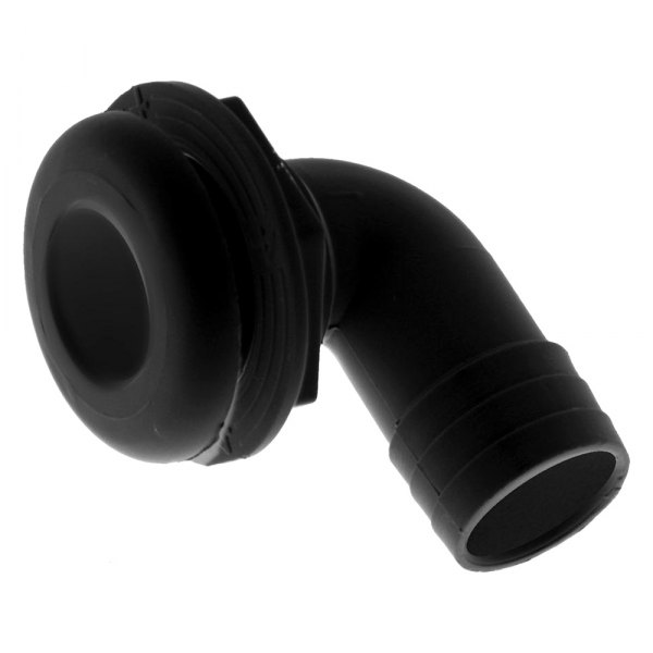 T-H Marine® - 1-3/8" Hole 90° Plastic Black Elbow Short Thru-Hull Fitting for 1-1/8" D Hose, Bulk