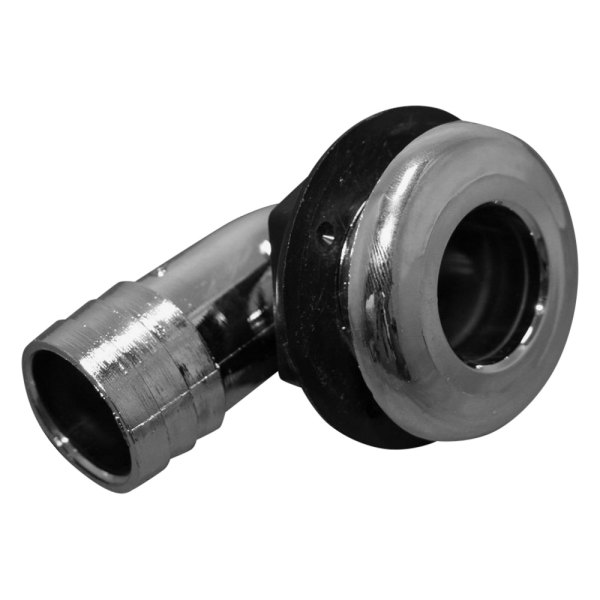 T-H Marine® - 1-3/8" Hole 90° Chrome Plated Elbow Short Thru-Hull Fitting for 1-1/8" D Hose, Packaged