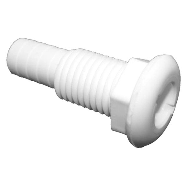 T-H Marine® - 1" Hole Plastic White Barbed Thru-Hull Fitting for 5/8" D Hose