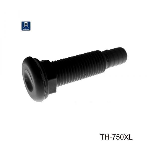 T-H Marine® - 1" Hole Plastic Black Thru-Hull Fitting for 3/4" D Hose (Packaged)