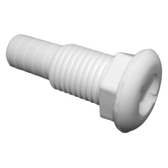 T-H Marine® - 1" Hole Plastic White Thru-Hull Fitting for 3/4" D Hose (Bulk)