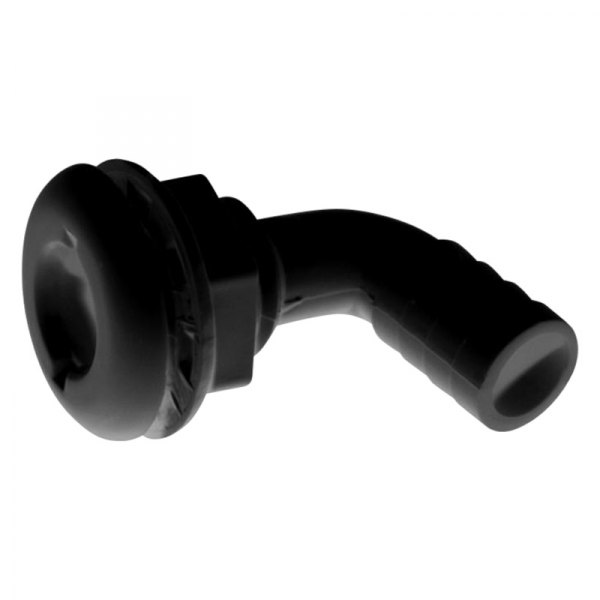 T-H Marine® - 1" Hole 90° Plastic Black Elbow Thru-Hull Fitting for 3/4" D Hose, Packaged